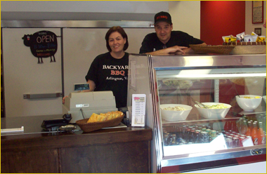 Employees at the Bachyard BBQ
